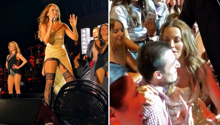 Hadise’den Konserde Sürpriz Hareket! Sahneden İnip Hayranını Öptü