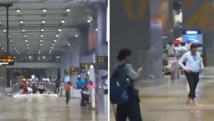Hindistan’daki en işlek havalimanını su bastı! 400’den fazla uçuş gecikti