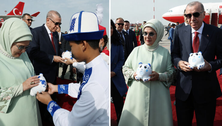 Erdoğan çiftine Kırgızistan’da asalet ve gücün sembolü hediye edildi