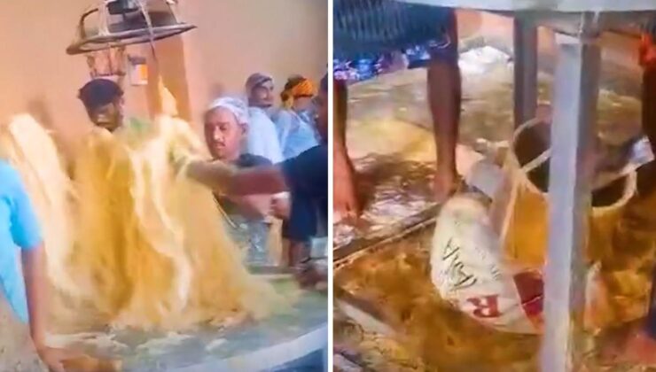 Hindistan’dan yine mide bulandıran görüntüler! Bu kez tatlı tesisinden