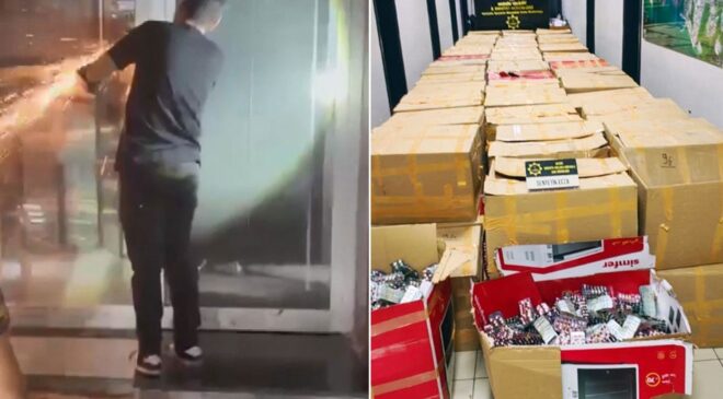 Kapılar kesilerek içeri girildi içerden kolilerce hap çıktı