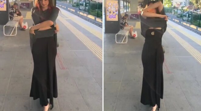 Marmaray çıkışında üstünü değiştirdi: Keşke ülkemizde durumlar böyle olmasa