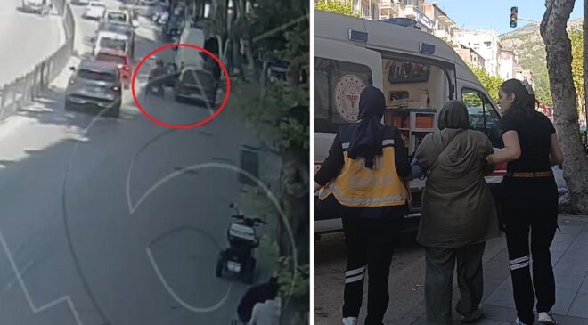 Sürücünün açtığı kapı elektrikli bisikletteki kadına çarptı, gözlük camının parçaları yüzüne saplandı