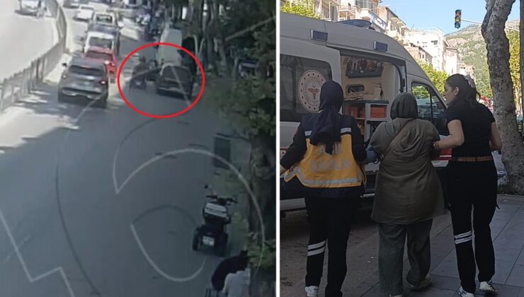 Sürücünün açtığı kapı elektrikli bisikletteki kadına çarptı, gözlük camının parçaları yüzüne saplandı