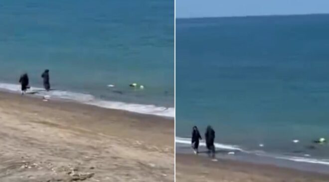 Plajda utandıran görüntü! “Polisi arıyorum” dese de umursamadılar