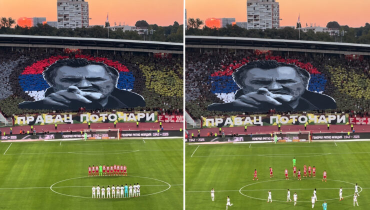 Sırbistan’da skandal! Kızılyıldız tribünlerinden “Bosna Kasabı” Mladiç’e özel koreografi