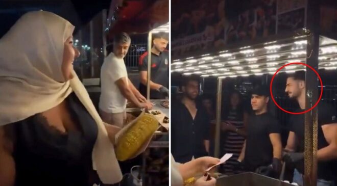 Yüz ifadesine dikkat! ‘Yakışıklı Mısırcı’yı illallah ettiren kadın
