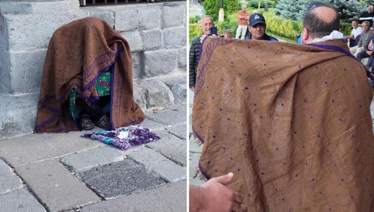 Dilenci kılığına giren tiyatrocudan zabıtalara sürpriz kutlama